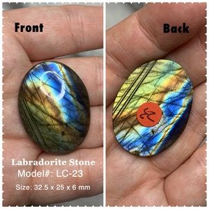 Natural Labradorite Cabochon Oval Flashy Blue Gold (1 piece)